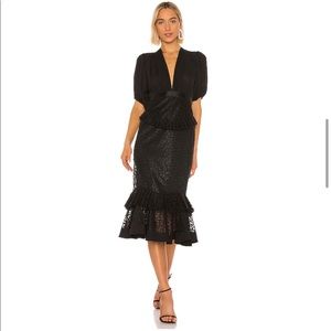 Alexis Dilarra Tiered Lace Midi Dress Size 2 (XS)
